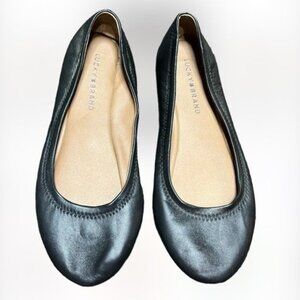 Lucky Brand Emmie Flat Ballet Leather Size 8.5 Womens Black